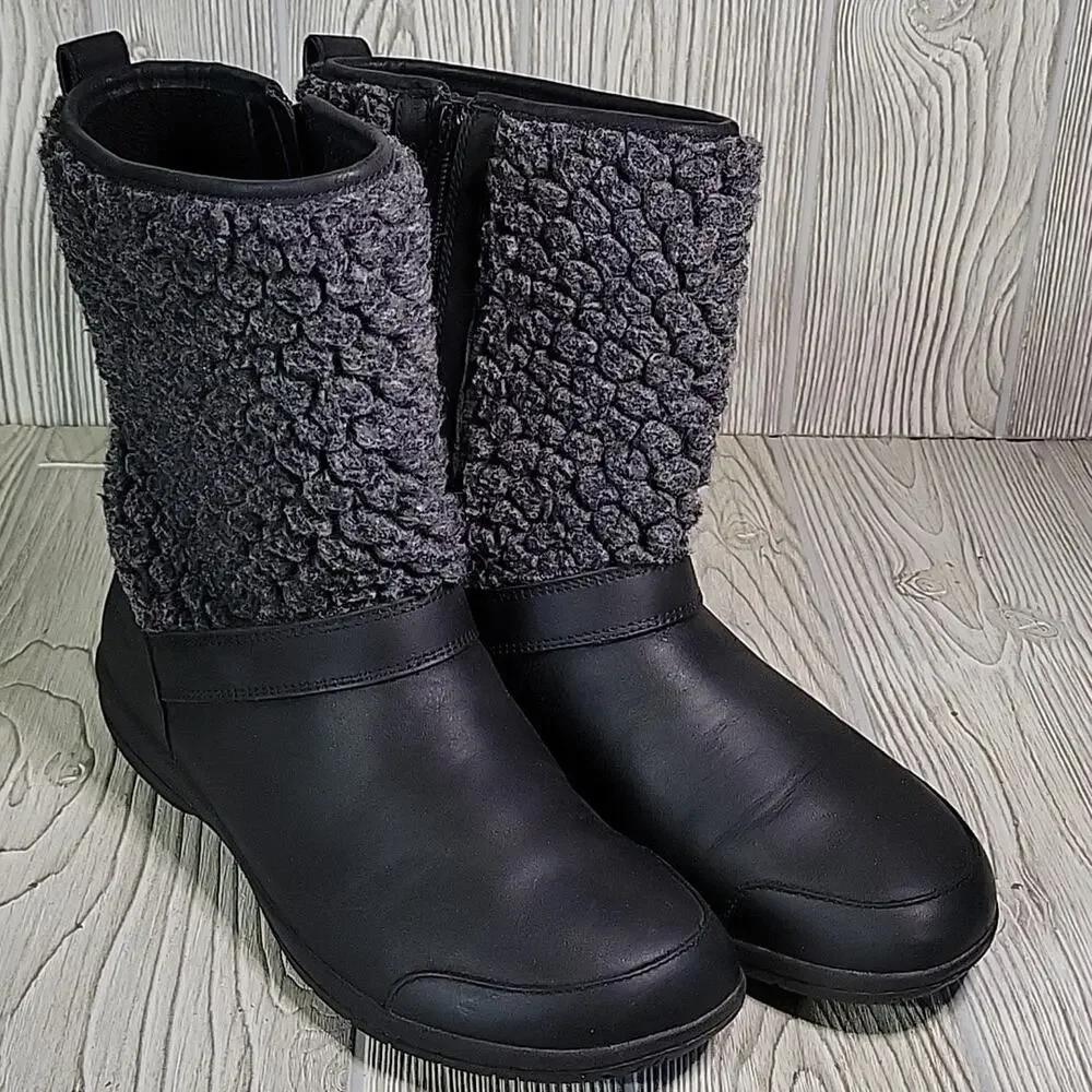 Merrell Encore Kassie Black Grey Wool Winter Boots Womens Size 9.5